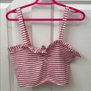 Red and white striped crop top